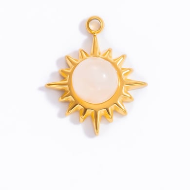 1 Stück Luxuriöse Serie Klassische Sonne/Mond Edelstahl Gold Farbe Damen Anhänger h5 Bild11