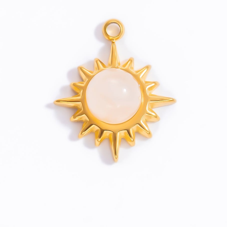 1 Stück Luxuriöse Serie Klassische Sonne/Mond Edelstahl Gold Farbe Damen Anhänger Bild11