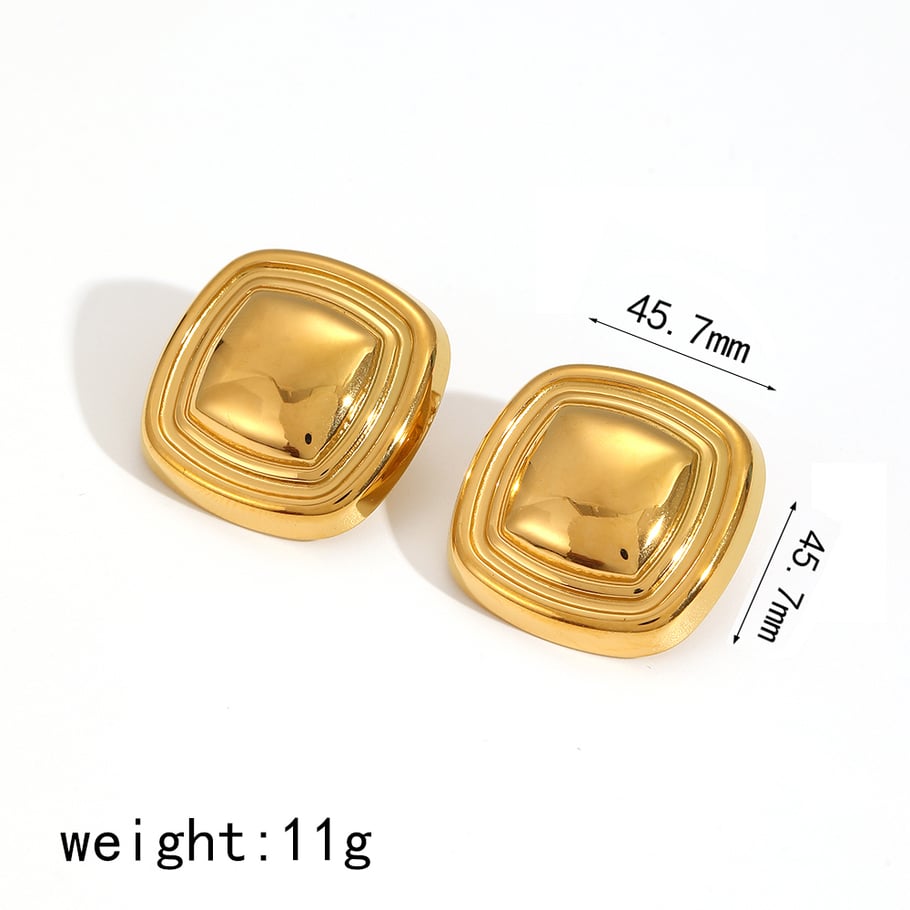 1 Pair Moden Series Chic Star Shape Stainless Steel Gold & Silver Color Women's Stud Earrings Picture5