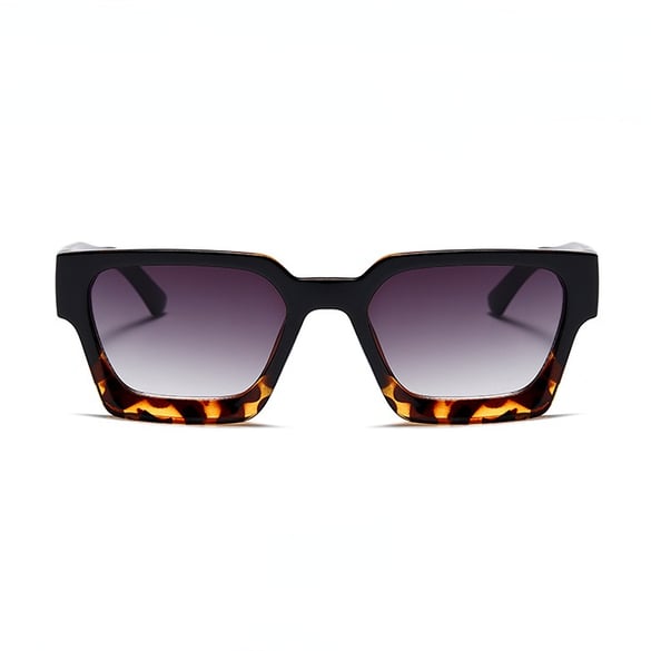1 Pair Wide Brimmed Stylish Versatile Leopard  Print Patchwork Women's Sunglasses 2