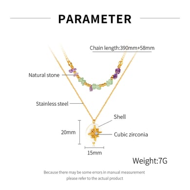 Collares en capas de acero inoxidable dorados con diseño geométrico diario de serie simple de 1 pieza para mujer h5 Imagen7