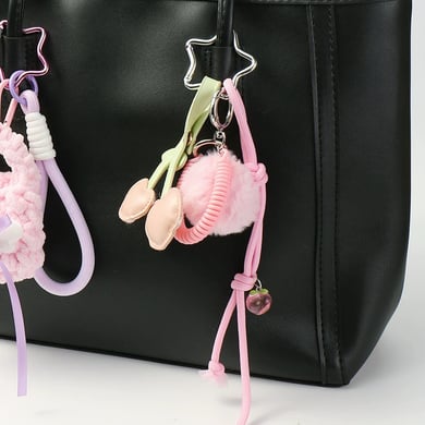 Breloques de sac pour femme en alliage, série simple, nœud papillon doux, 1 pièce h5 Image4