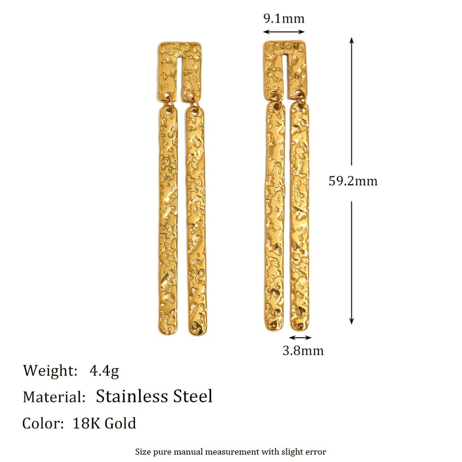 1 Pair Classic Series Elegant Geometric Stainless Steel   Gold Color  Women's Drop Earrings Picture16