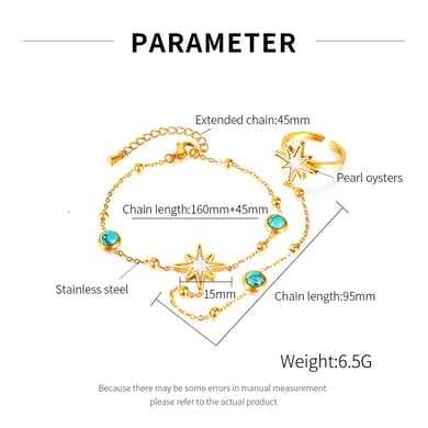 pulsera de cadena de acero inoxidable para mujer, de 1 pieza, con diseño geométrico diario,  h5 Imagen8