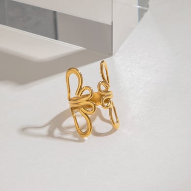 1 Stück Romantische Serie Natürliche Blume Edelstahl Gold Farbe Damen Einzelringe h5 Bild7