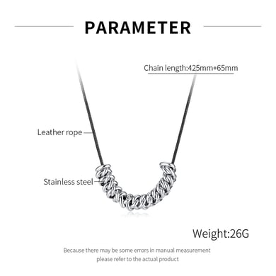 Rope Patchwork Stainless Steel Men's Chain Necklaces h5 Picture7