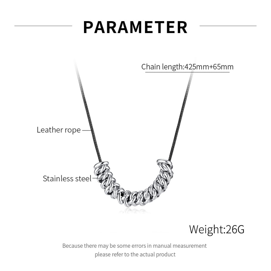 Rope Patchwork Stainless Steel Men's Chain Necklaces Picture7