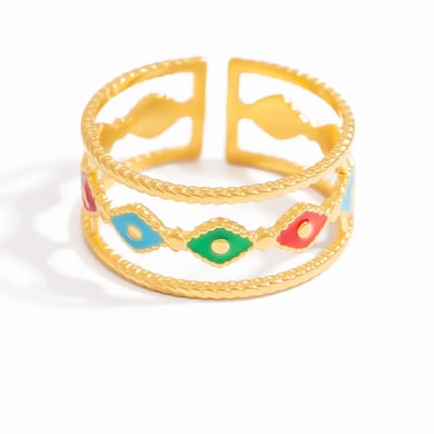 1 Stück Romantische Serie Sweet Star Edelstahl Gold Farbe Damen verstellbare Ringe h5 Bild11