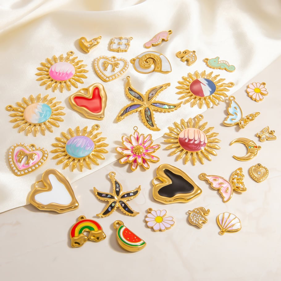 Pendentif tortue de vacances en acier inoxydable couleur or pour femme, série romantique, 1 pièce Image5
