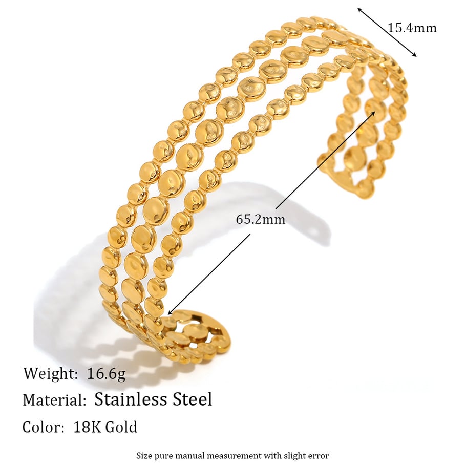 1 Piece Simple Series Retro Geometric Stainless Steel Gold Color Women's Bangles h5Picture10