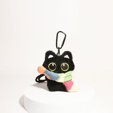 1 Piece Charming Series Natural Black Cat With Scarf Rayon Women's Bag Charms h5 Picture8