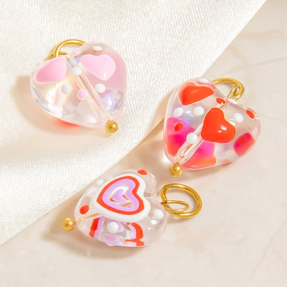 1 pieza de colgantes de acero inoxidable dorados con forma de corazón romántico para mujer 2