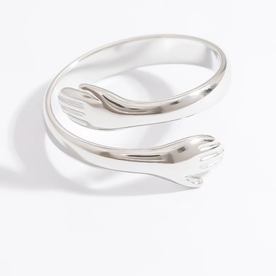 Anillos ajustables para mujer de acero inoxidable color dorado con figura romántica de 1 pieza h5 Imagen11
