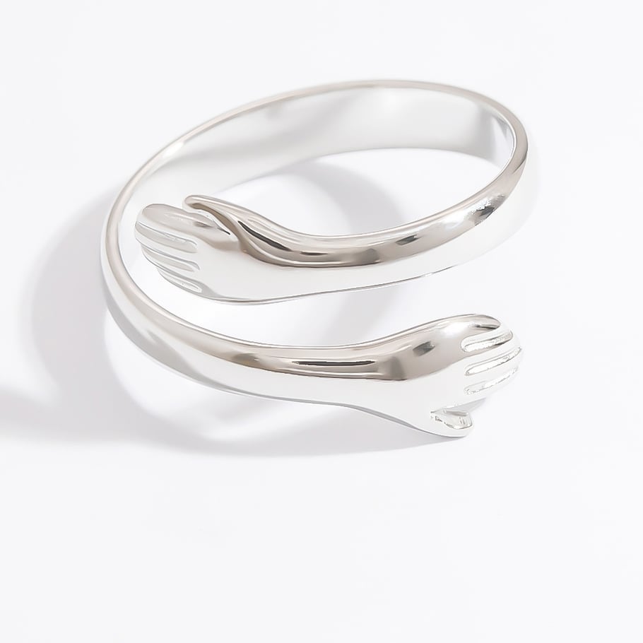 Anillos ajustables para mujer de acero inoxidable color dorado con figura romántica de 1 pieza Imagen11