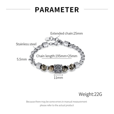 Bracelet en acier inoxydable pour homme, série délicate, croix, perles h5 Image7