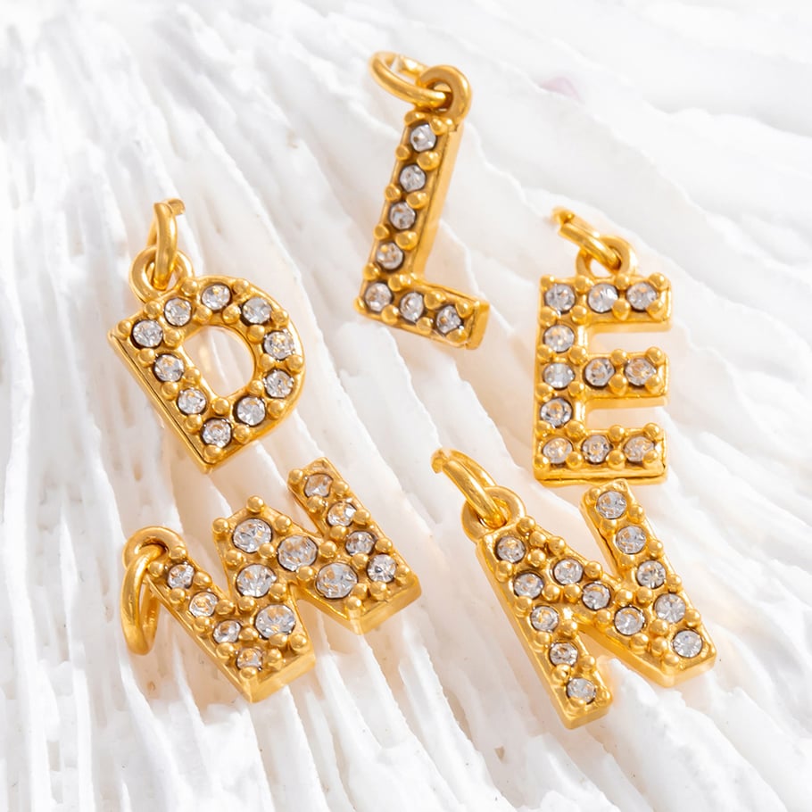 1 Piece Luxurious Series Daily Letter Stainless Steel   Gold Color  Women's Pendants Picture5