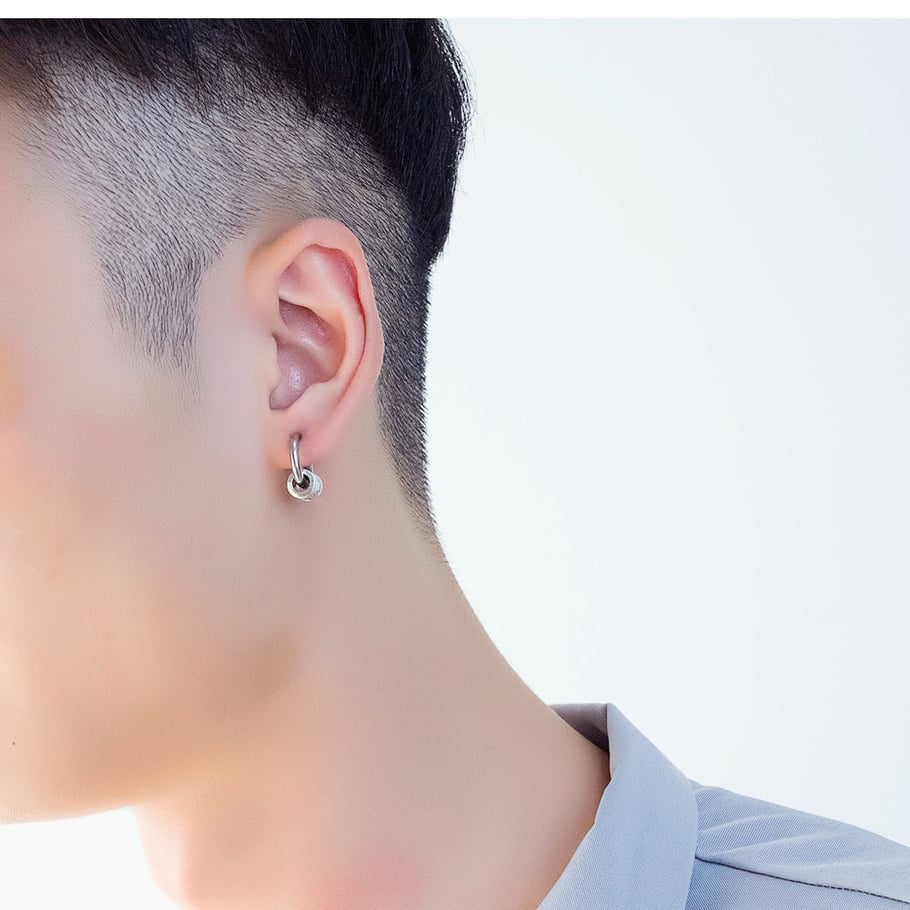 1 Pair Designable Geometric Stainless Steel Men's Stud Earrings Picture6