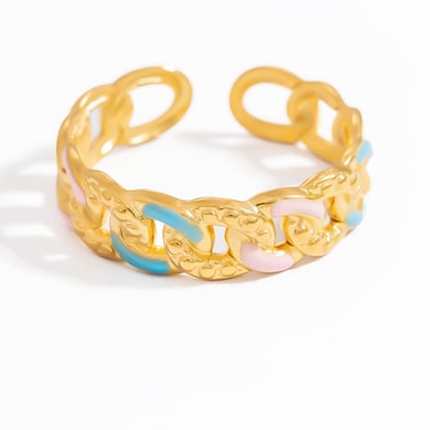 1 Stück Romantische Serie Sweet Star Edelstahl Gold Farbe Damen verstellbare Ringe h5 Bild10