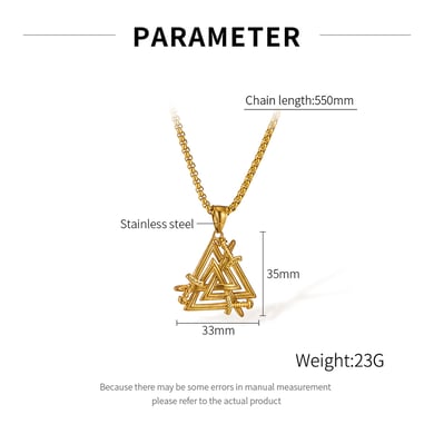 1 Piece Designable Triangle Stainless Steel Men's Pendant Necklaces h5 Picture7