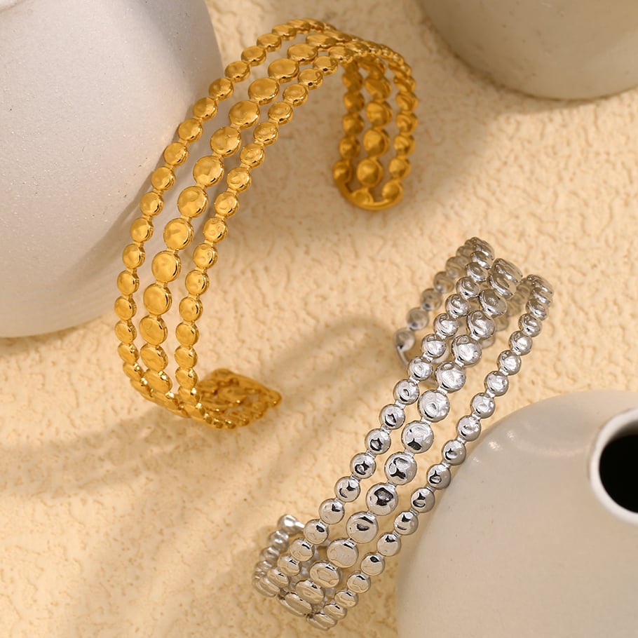1 Piece Simple Series Retro Geometric Stainless Steel   Gold Color  Women's Bangles Picture4