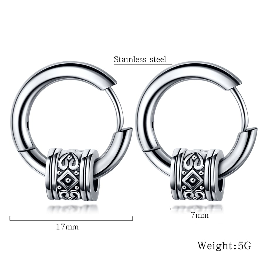 1 Pair Designable Geometric Stainless Steel Men's Stud Earrings Picture8