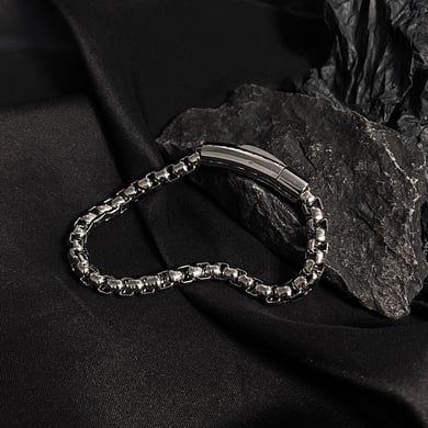 1 Piece Simple Annulus Stainless Steel Men's Chain Bracelets h5 Picture6