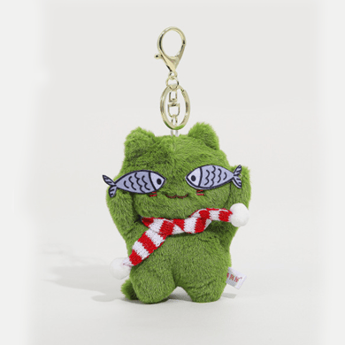1 Piece Adorable Series Sweet Shy Cat With Fish Rayon Women's Bag Charms h5 Picture4