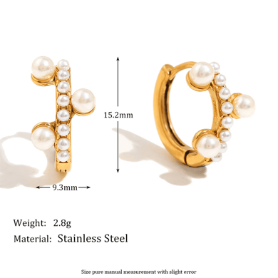 1 Pair Simple Series Fashion OL Solid Color Stainless Steel   Gold Color  Women's Hoop Earrings h5 Picture7