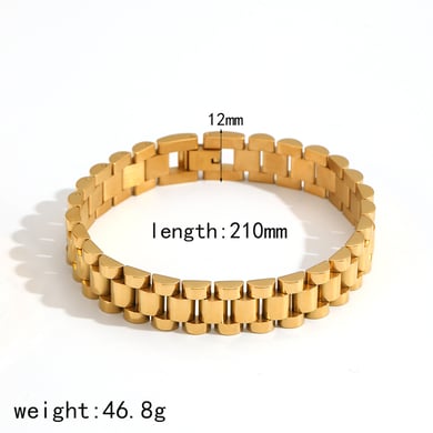 1 Piece Minimalist Series Chain Watchband Stainless Steel Gold Color Unisex Chain Bracelets h5 Picture10