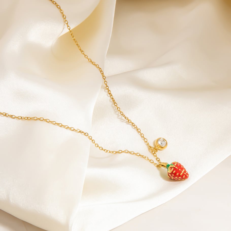 1 pieza de collar con colgante de acero inoxidable dorado con diseño de planta romántica para mujer h5Imagen4