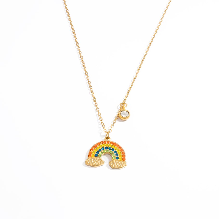 1 pieza de collar con colgante de acero inoxidable dorado con diseño de planta romántica para mujer Imagen10