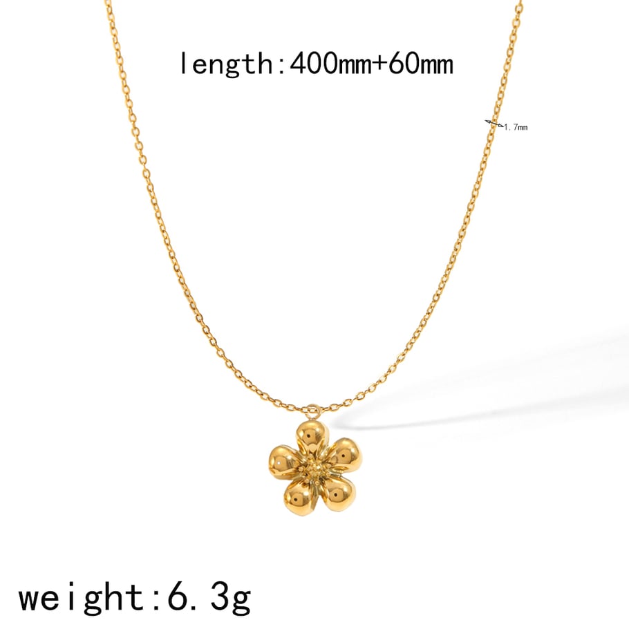 1 Pair Charming Series Chic Flower Shape Stainless Steel Gold Color Women's Earrings Set Picture5