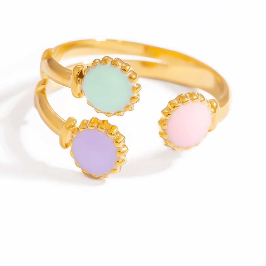1 Stück Romantische Serie Natürliche Blume Edelstahl Gold Farbe Damen verstellbare Ringe Bild11