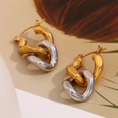 1 Pair Simple Series Elegant Twist Stainless Steel   Gold Color  Women's Drop Earrings h5 Picture6