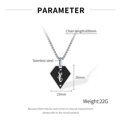 1 Piece Scorpion Pattern Stainless Steel Men's Pendant Necklaces h5 Picture7
