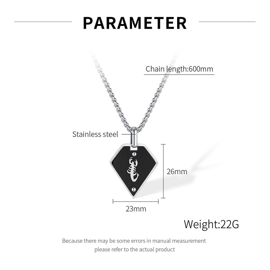 1 Piece Scorpion Pattern Stainless Steel Men's Pendant Necklaces Picture7