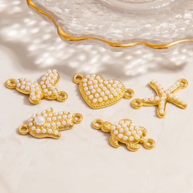 1 pieza de colgante elegante de tortuga de acero inoxidable color dorado para mujer de la serie clásica h5 Imagen5