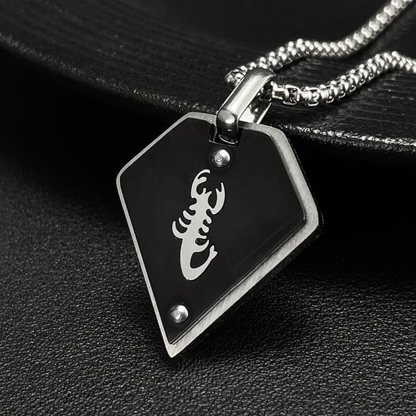 Collier avec pendentif en acier inoxydable pour homme, motif scorpion, 1 pièce
