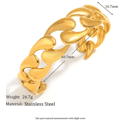 1 Piece Luxurious Series Simple Twist Stainless Steel   Gold Color  Women's Bangles h5 Picture8