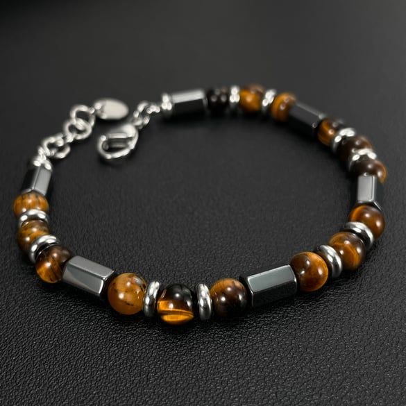 Daily Geometric Natural Stones Material Men's Beaded Bracelets 2