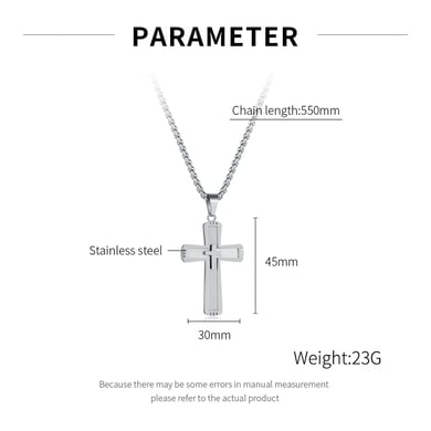 1 Piece Modern Cross Stainless Steel Gold Color Men's Pendant Necklaces h5 Picture7