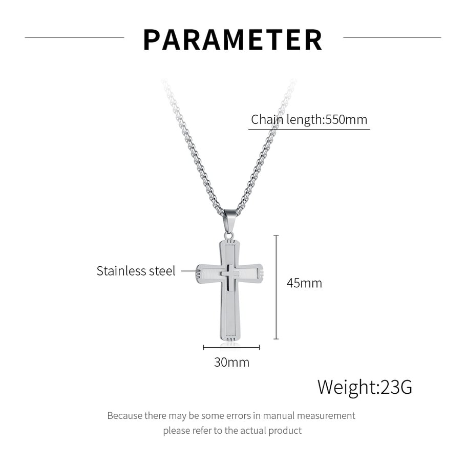 1 Piece Modern Cross Stainless Steel Gold Color Men's Pendant Necklaces Picture7