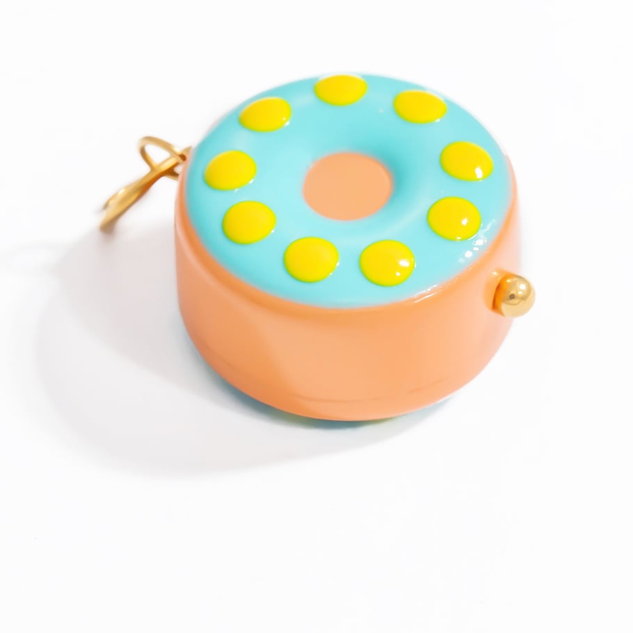 1 Piece Chromatic Series Sweet Doughnut Coloured Glaze Stainless Steel Gold Color Women's Pendants h5Picture9