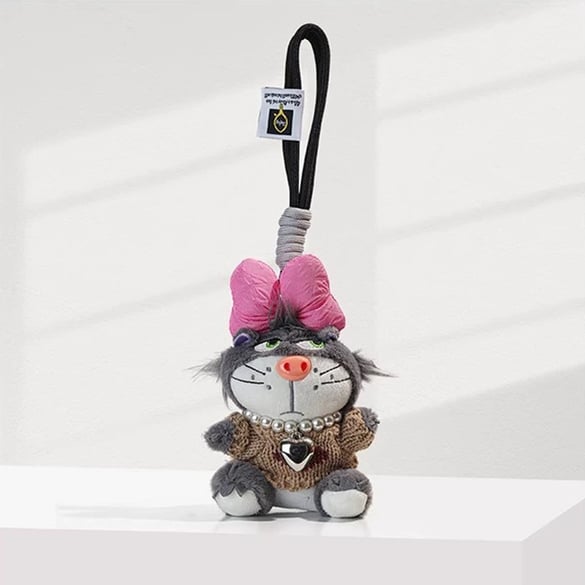 1 Piece Cute Cat Wearring Necklace Women's Bag Charms 2