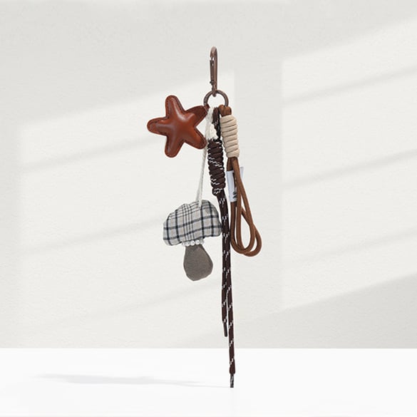 1 Piece Retro Style Leather Five-pointed Star Women's Bag Charms