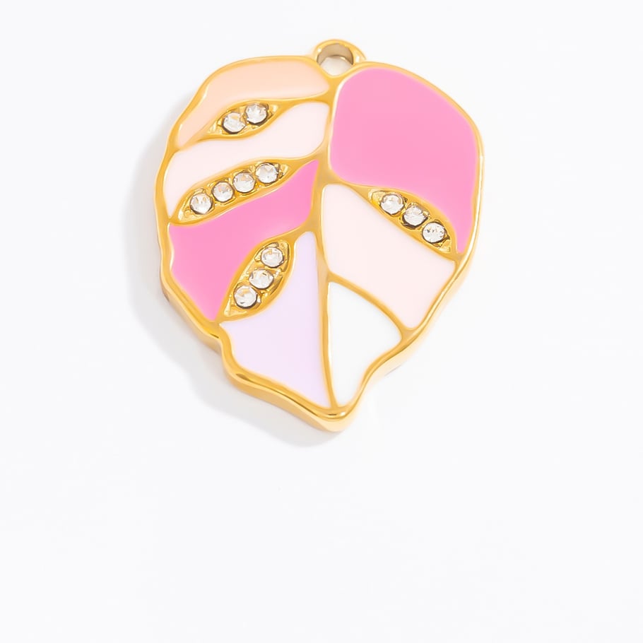 1 pieza de colgantes de acero inoxidable dorados con diseño de flores naturales de la serie romántica para mujer Imagen9