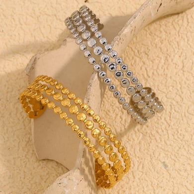 1 Piece Simple Series Retro Geometric Stainless Steel   Gold Color  Women's Bangles h5 Picture5