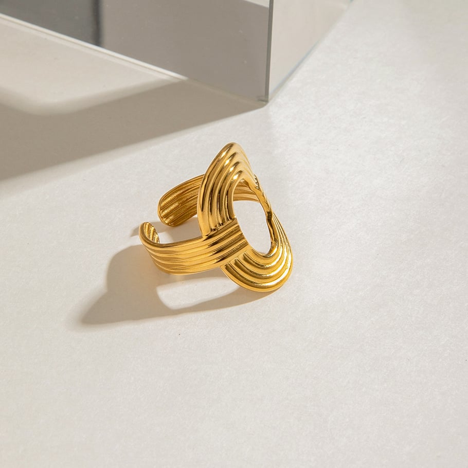 anillos ajustables para mujer de acero inoxidable ovalado clásico de la serie clásica de 1 pieza en  Imagen6