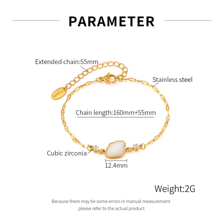 Pulsera de cadena de acero inoxidable para mujer, serie simple, geométrica, color dorado, 1 unidad Imagen9