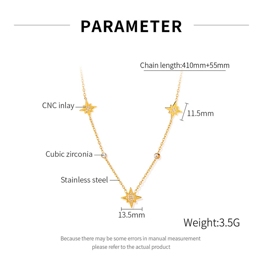 1 Stück Simple Series Tägliche geometrische Edelstahl Goldfarbene Damen-Anhängerketten h5Bild9